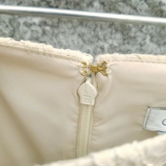 Cache Women's 6 Ivory Lined Paisley Embroidered Skirt Viscose Blend 30" 20.75" - Picture 4 of 8